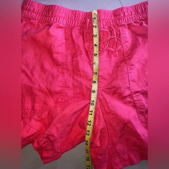 Lands and Hot Pink 2-Piece Shorts M 10-12 Set long sleeve shirt L(14-16) Linen - Picture 12 of 16